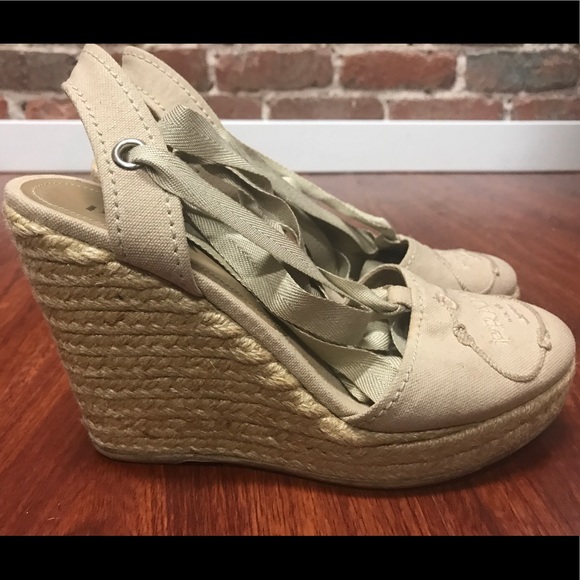 Beige Prada Espadrilles Wedge Sandal - Picture 3 of 5